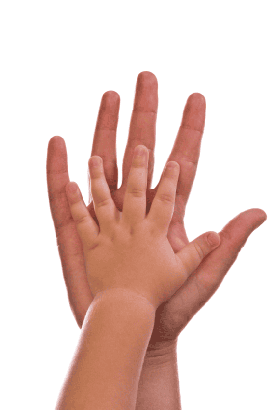 hands on white